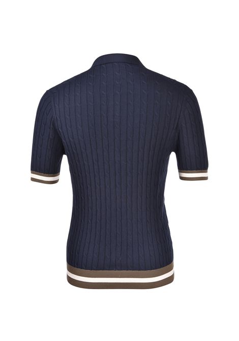 Polo Gran sasso Skipper uomo 5719120679 Blu fresh cotton maniche corte trecce coste Gran sasso | Polo | 5719120679598